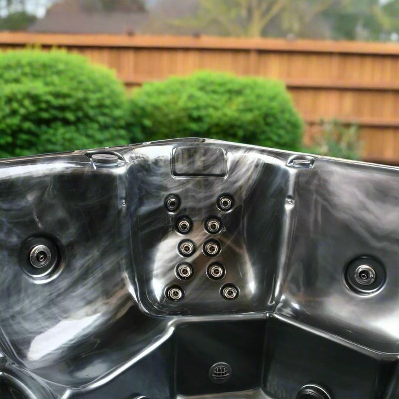 H2O Tubs 2500 Series Premium Hot Tub Close Up Corner View Back Jets