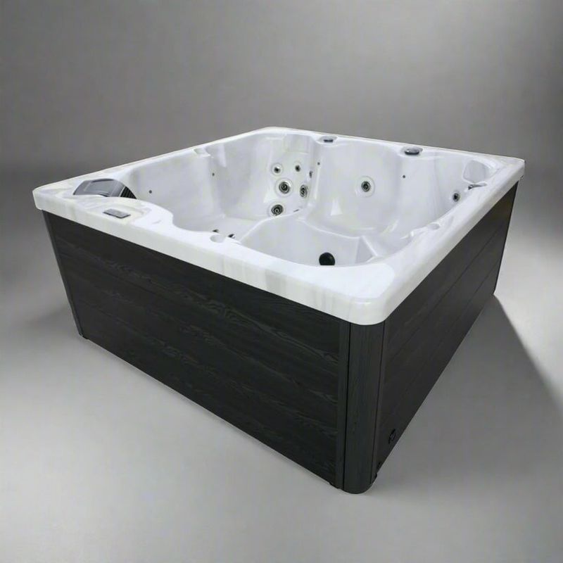 H2O Tubs 2500 Series Premium Hot Tub Corner View Light Stock