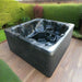 H2O Tubs 2500 Series Premium Hot Tub Customer Dark Decking Corner View