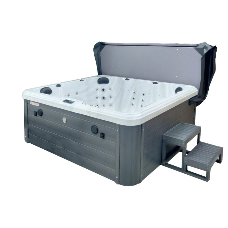 Orca Leisure Stoneboro V Corner View With Steps and Cover